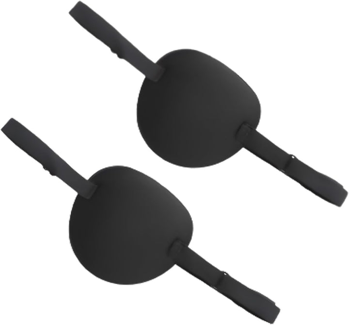 2 PCS Eye Patches for Adults, Single Eye Mask with Adjustable Buckle, 3D Concave Design Pirate Eye Patch for Amblyopia, Strabismus Left & Right Eye - Black