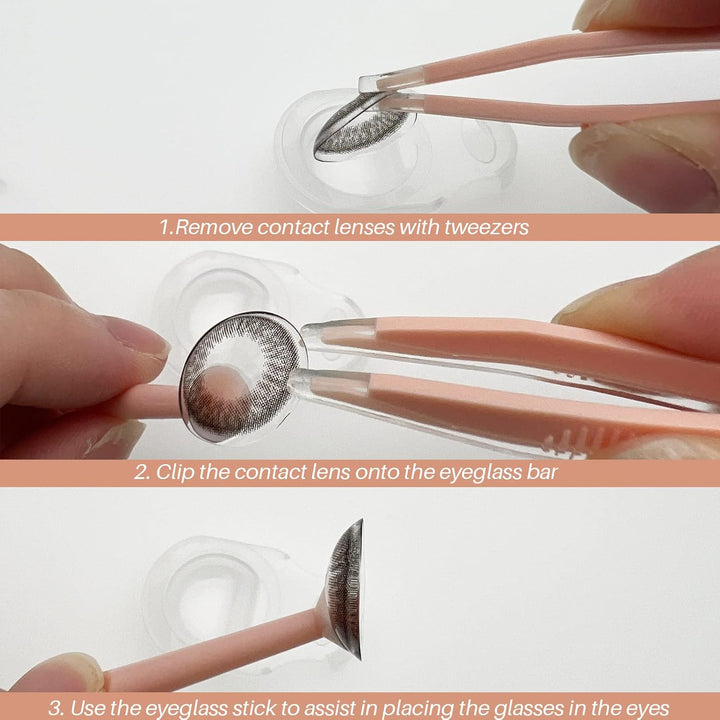 3 Packs Contact Lens Applicator Contact Lens Remover Tools and Contact Lens Tweezers Contact Lens Suction Stick Handler with Storage Case, Pink, Blue, White