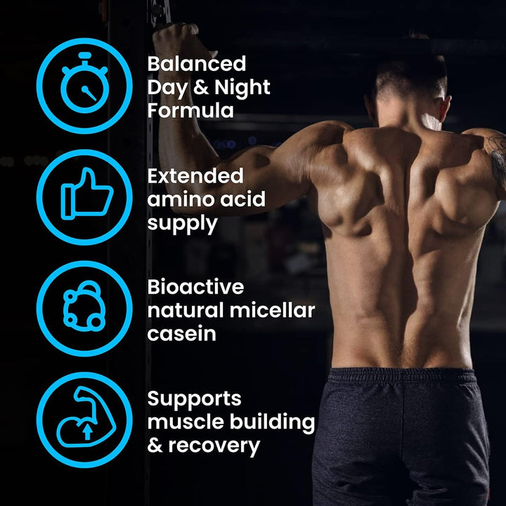 Vplab Casein & Whey Protein Powder, Casein and Whey Protein Powder Shake, Advanced Casein Protein Powder Formula, Low Sugar and Fat Free (Vanilla) Casein protein, Slow-digesting protein, Protein supplement, Protein powder, Muscle recovery protein, Fitness