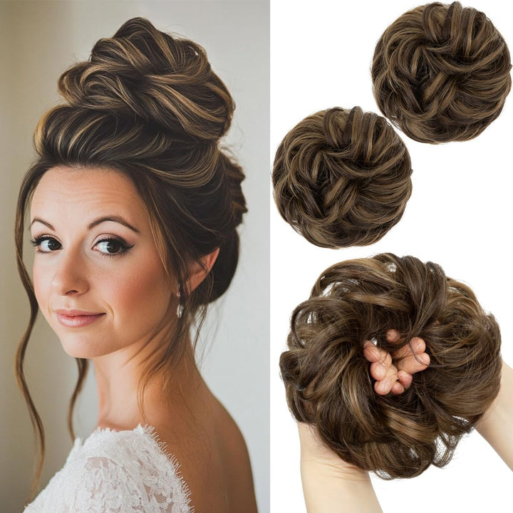 Messy Bun Hair Piece for Womens Synthetic Scrunchies Buns Extension Hairpieces Updo Pony Tail Dirty Blonde