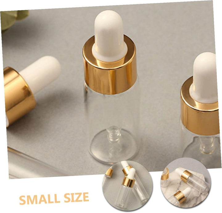 10Pcs Leakproof Glass Dropper Bottles Clear Essential Oil Containers Portable Travel Storage with Tops for Perfume and Aromatherapy
