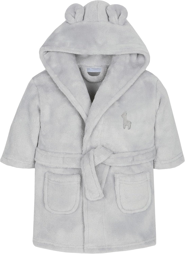 Baby Robe Dressing Gown - Super Soft Plush Fleece Bathrobe - for Baby Boy and Girl - Gift for Newborn to 6 Years - Consists of Snuggle Hood, 2 Large Pockets and Secure Waist Tie