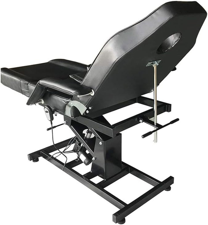 Electric Massage Table 3 Section Adjustable Bed Couch Beauty Salon Recliner Chair Treatment Tattoo Facial SPA Massaging Bed (White)(Includes 2 Packages) (Black)