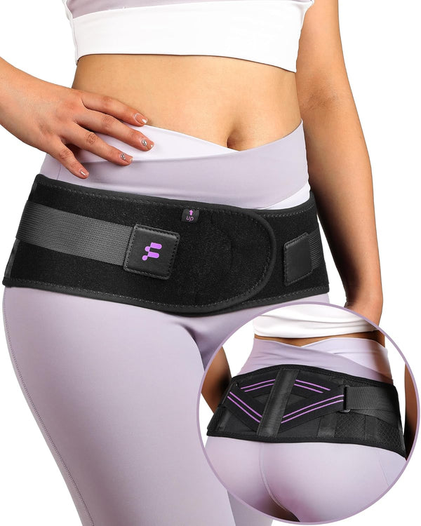 Sacroiliac Support Belt with Extra Support Stays, Hip Support for Women for Pelvic, Leg, Hip, SI Joints, Sciatic Pain Relief, Lower Back Support for Women, Trochanteric Belt, 360°Anti-Slip