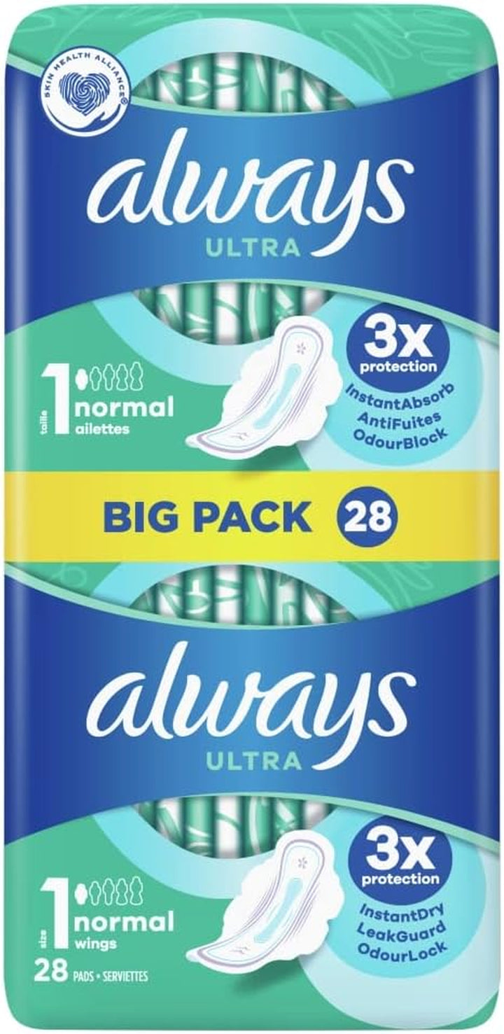 Ultra Sanitary Towels Long (Size 2) Wings X 24 Pads, Super Absorbent and Ultra Thin, for Menstrual Periods 24 X 4