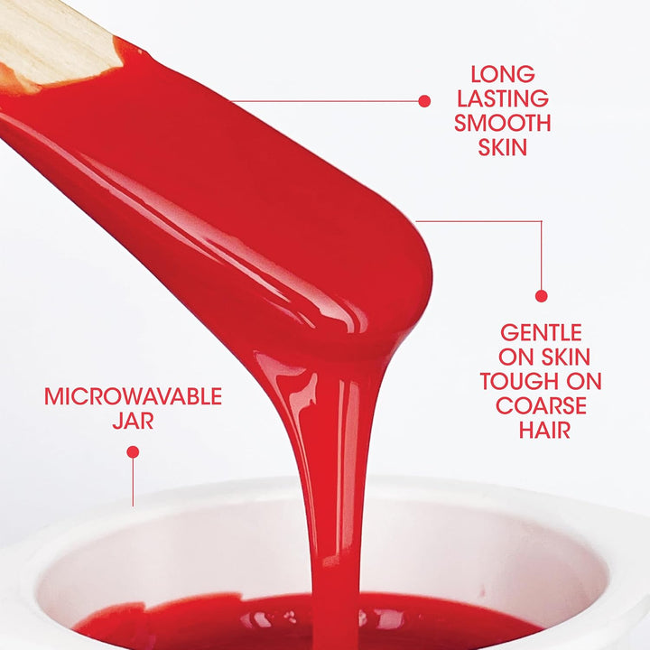 Brazilian & Bikini Wax Kit, Strip Free Hard Wax, Intimate Waxing Kit, Includes 3 Wooden Spatulas, 3 X Oil Wipes & Hot Wax 140G