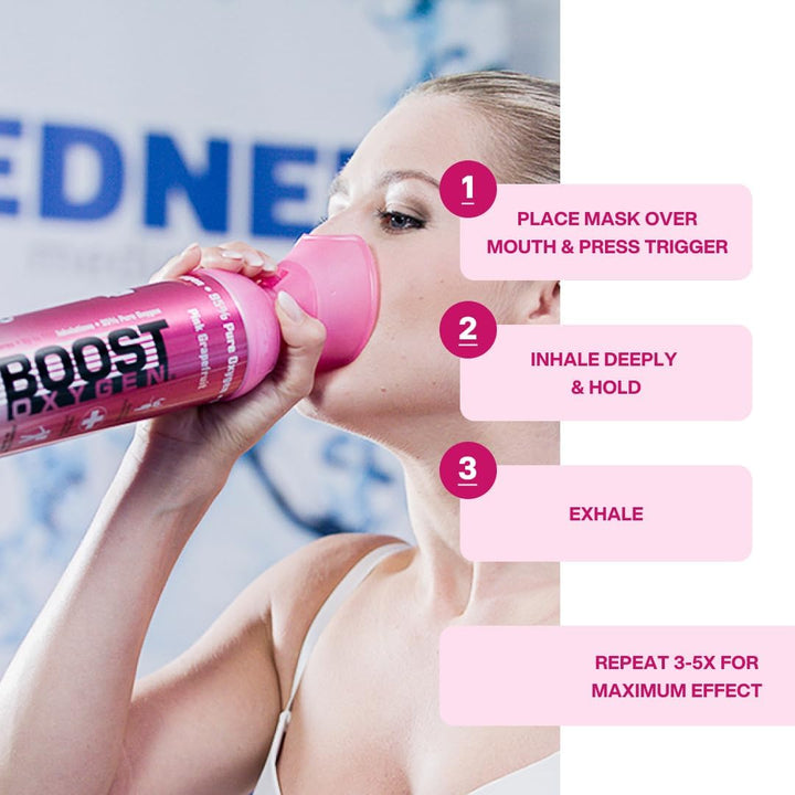 Cylinder - Portable Oxygen Cylinder for Breathing up to 100 Uses | Pink Grapefruit Pure Oxygen Can Promotes Free Breathing, Assists with Hangovers, Colds, & Revitalizes Lungs 5L