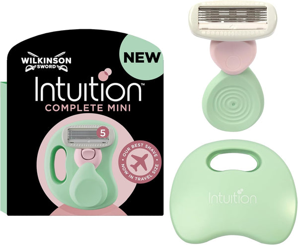 Intuition Complete Women'S Mini Razor with Travel Case, for Tricky Zones like Bikini Line, Armpits, Knees & Ankles, with Skin Protect Gel for Smooth Shave
