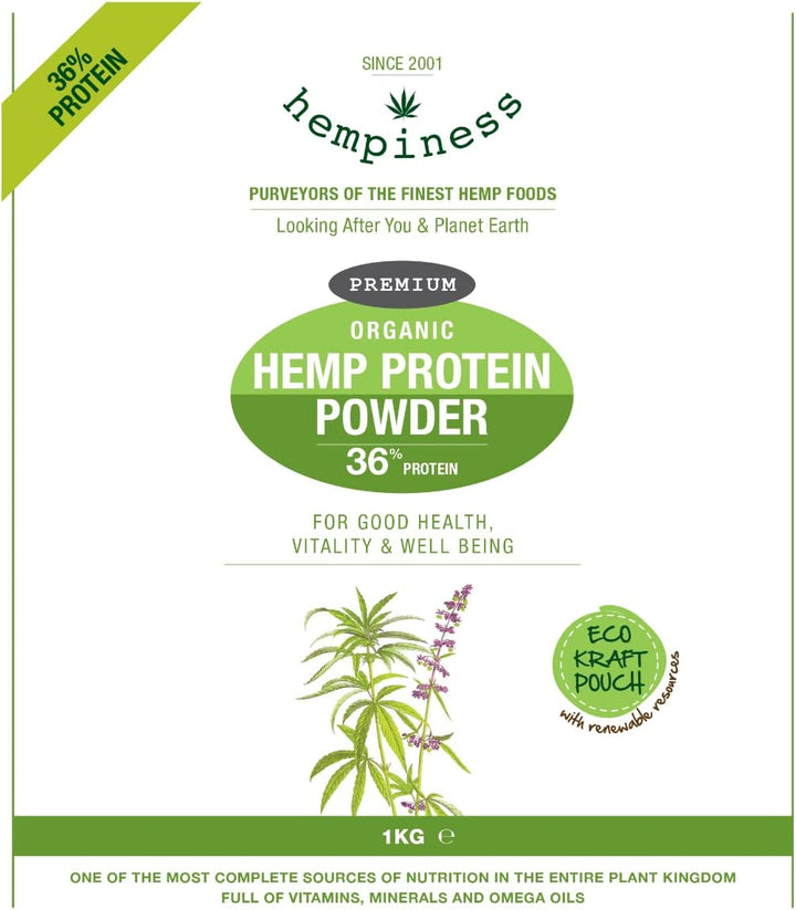 Organic Premium Raw Hemp Protein Powder 500G (36% Protein)