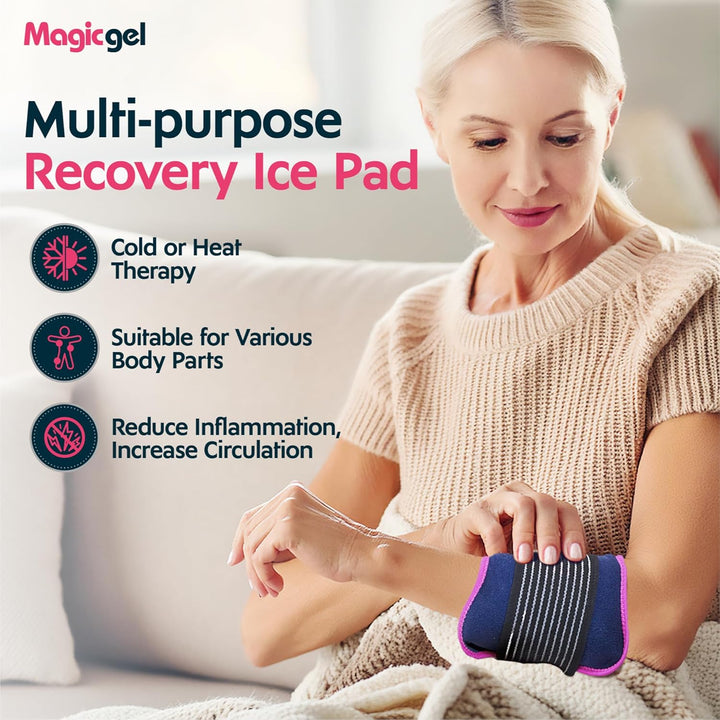 Ice Packs - Cold Compress Reusable - Flexible Wrap around Gel Ice Pack Knees Back Shoulders Arms and Legs - Hot and Cold Compress Cooling Packs
