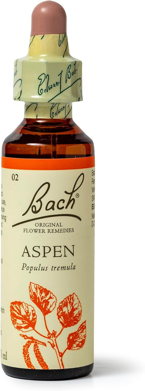 Bach Original Flower Remedies (Aspen) Face Your Fears, Feel Secure, Emotional Wellness, Natural Flower Essence, 20Ml
