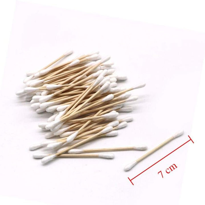 Cotton Buds 6 Pack 600Pcs Cotton Swabs Bamboo with Wooden Handles for Makeup Clean Care Ear Cleaning Wound Care Cosmetic Tool Double Head Biodegradable Eco Friendly