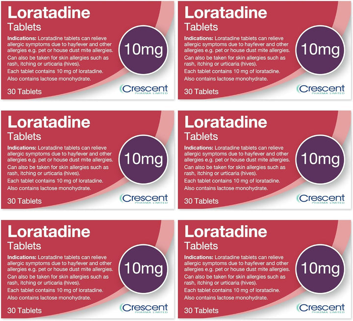 Loratadine 10Mg Tablets - 6 Month Supply - Hayfever & Allergy Relief - (30X6) GSL