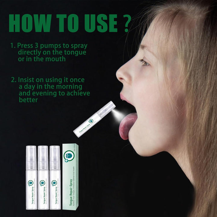 3PCS Dry Mouth Spray,Tongue Moisturizing Spray,Instant Dry Mouth Relief,Tongue Repair Spray,Fissured Tongue Relief Spray,Fresh Breath Spray,Remove Odor,Natural Ingredients,Alcohol Free(30Ml)