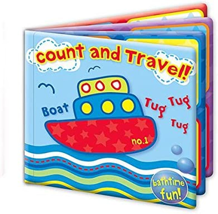 Set of 4 Baby Bath Books | First Words ABC Letters & Numbers | Plastic Coated & Padded | Floating Fun Educational Learning Toys for Toddlers & Kids