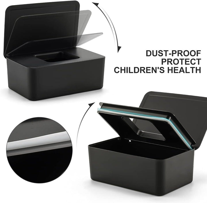 Wet Wipes Dispenser Box, Toilet Wipes Dispenser Box, Dustproof Tissue Storage Box, Baby Water Wipes Dispenser Holder Keep Wipes Fresh with Lid Seal Reusable Wipes Box for Home Office Desk