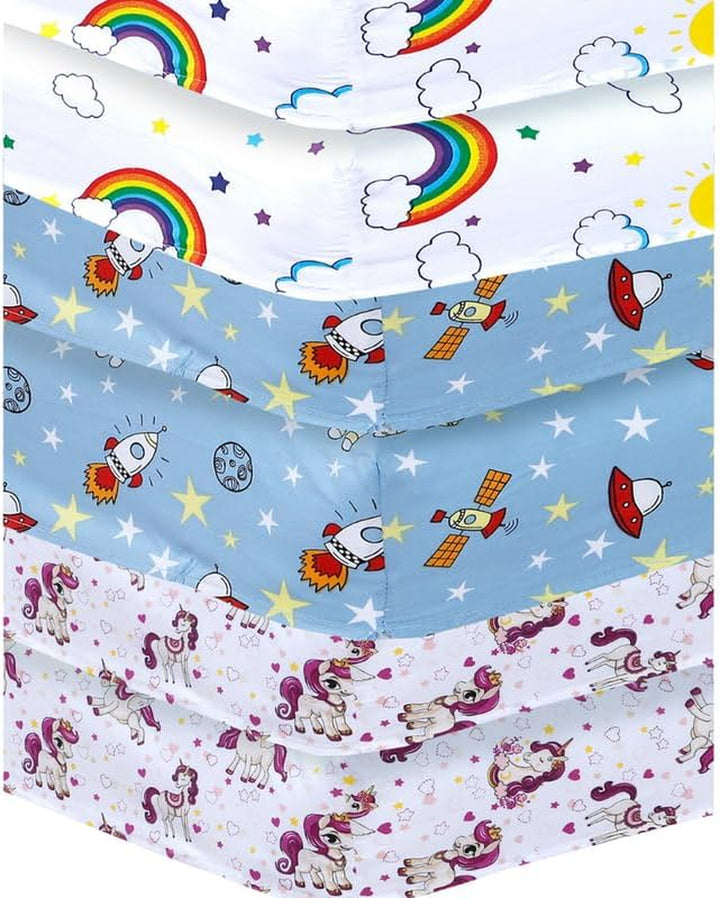 2 X Cot Bed Fitted Sheets, 60 X 120 Cm Easy Care Fine Quality Breathable Polycotton Cot Sheet (Sleeping Teddy-60 X 120Cm)