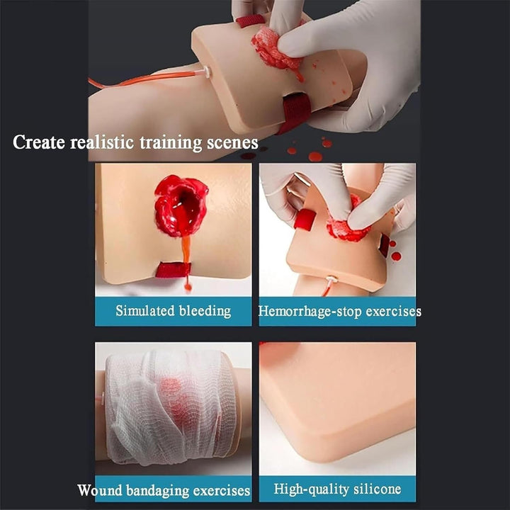 Wound Dressing and Tourniquet Simulator Manikin, 2 Pieces Wound Dressing Tourniquet Training Manikin, Wearable, Wound Skin Simulation Module, for Medical Courses, Hemostasis First Aid Practice