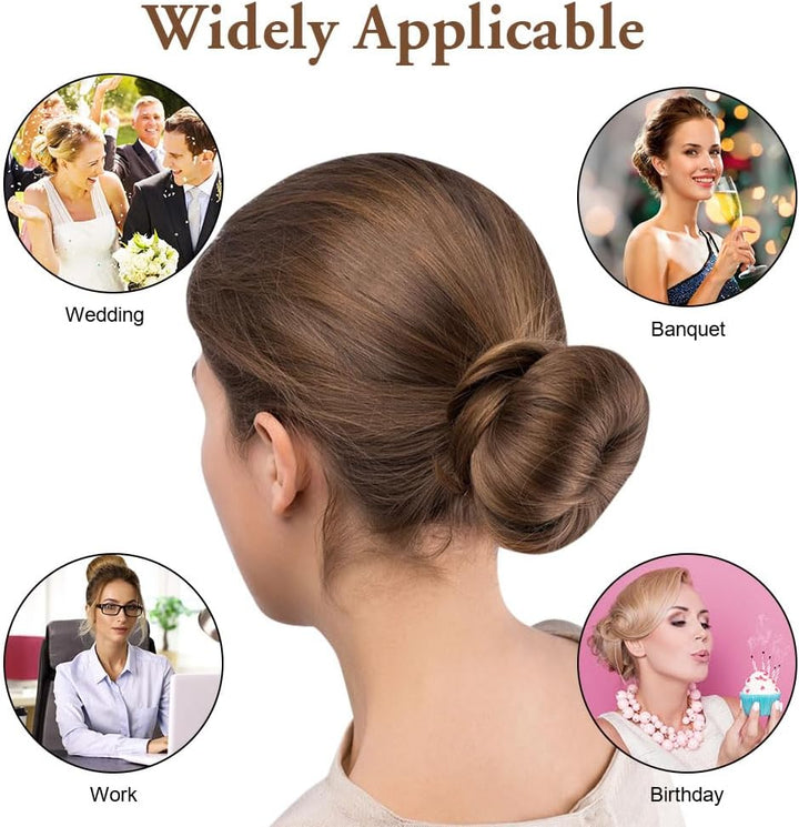 Hair Bun Shaper, 2Pcs Easy Donut Bun Maker for Hair, French Twist Fold Wrap Snap Band for Making DIY Hair Styles, Ballet Hair Deft Bun Hair Styling Accessories for Girls Women