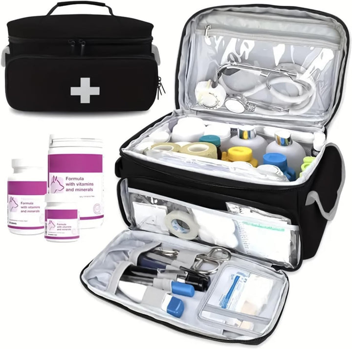 Doctor'S Bag, Health Bag for Home - Portable Nursing Work Bag, Empty Nurse Bag for Home, Portable Pill Bottle Storage Bag for Home Visits, Hospital Spra, Black, See Description, See Description