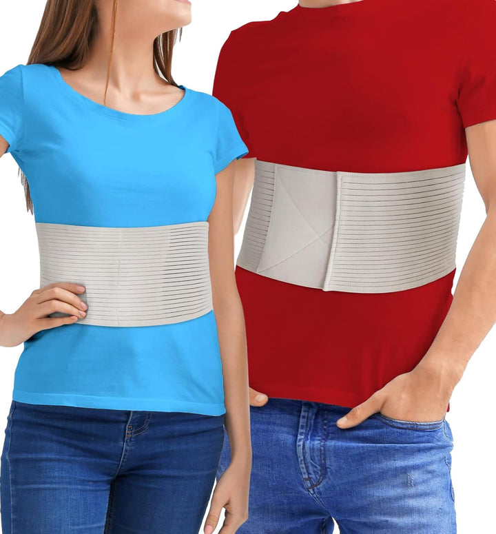 Rib Brace Chest Binder | Rib Belt to Reduce Rib Cage Pain | Chest Compression Support for Rib Muscle Injuries, Bruised Ribs | Breathable Chest Wrap Rib Brace for Women Men (Large/Xl - Black - 44 Inch)