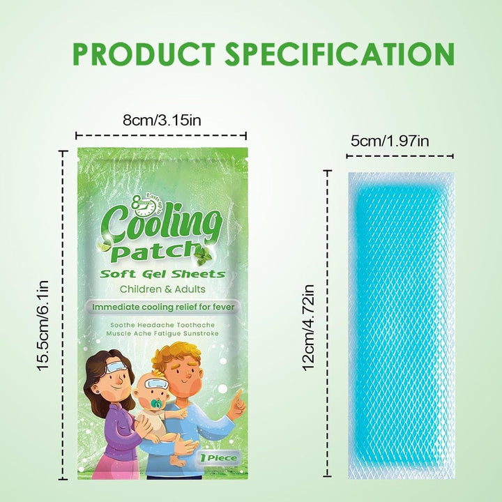 Cooling Patches - Refreshing Soothing Pads, Reusable Forehead Sheets, Cool Patch, Heat Relief for Kids Adults Sports Camping School Hiking Travel Dorm Hot Weather, Portable Coolings Aid, Blue