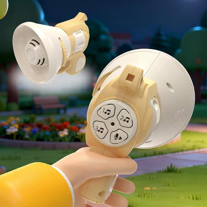 Hilarious Costume Projector &Voice Changer Speaker, Funny Transformation Projector Speaker,Prank Voice Props Can Record Audio, Handheld Bag Charm for Both Adults and Children (Yellow)