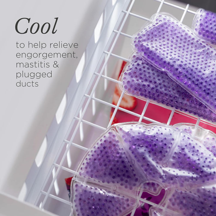 Hot & Cold Breast Therapy Gel Pads - 2 Pack with Soft Covers - Breastfeeding Compress - Helps Relieve Discomfort from Common Breast Feeding Conditions - Hospital Bag Maternity Essentials