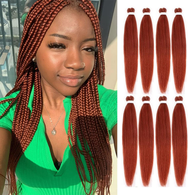 3 Packs Pre Stretched Braiding Hair Extension Yaki Texture EZ Braids Hair for Coi Leray Braids Black Braiding Crochet Hair Extensions /30 Inch 1B#