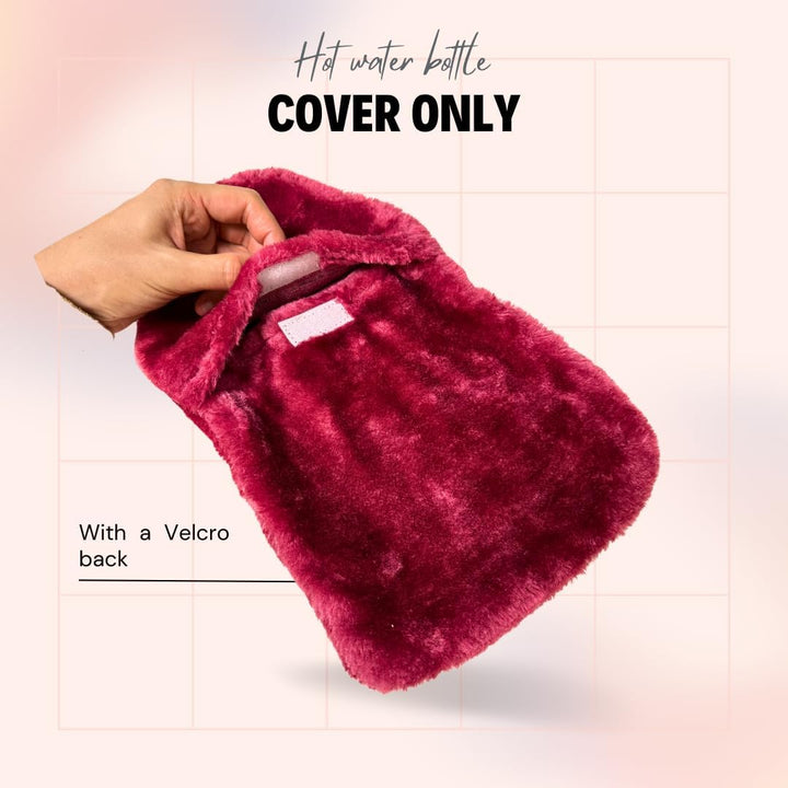 Soft Cosy Faux Fur Fabric Hot Water Bottle Cover Only - for 2L (Baby Pink) (Cover ONLY)