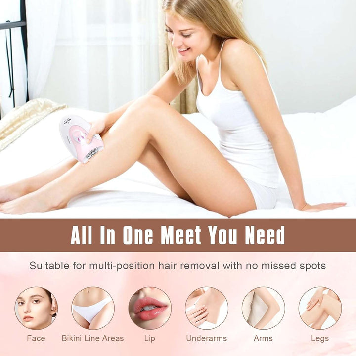 Epilator for Women,2 Speed Electric Epilator, Cordless Rechargeable Hair Removal Device with Led Light for Face Body Armpit Bikini Leg Facial Hair Removal (Pink)