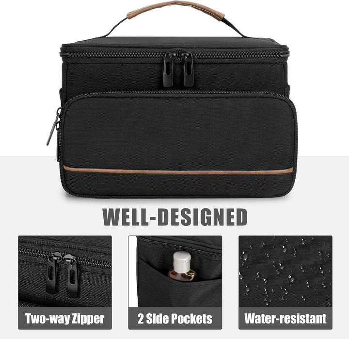 Carrying Case for Clippers, Men Trimmer Kits Storage Bag Compatible with Andis, Hatteker, Oster Hair Clipper and Cutting Tools, Black