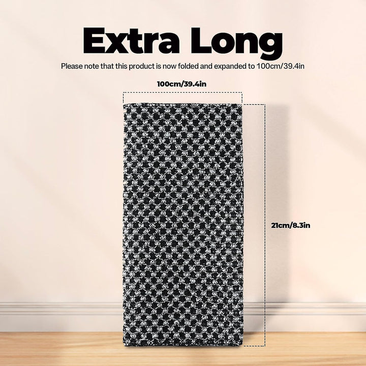 Japanese Exfoliating Towel,Extra Long Exfoliating Washcloth,Exfoliating Body Scrubber,For Men Women Exfoliation,Body Scrubbing Brush Loofah Exfoliator 1 Pcs (3D Black Grid/1Pcs)