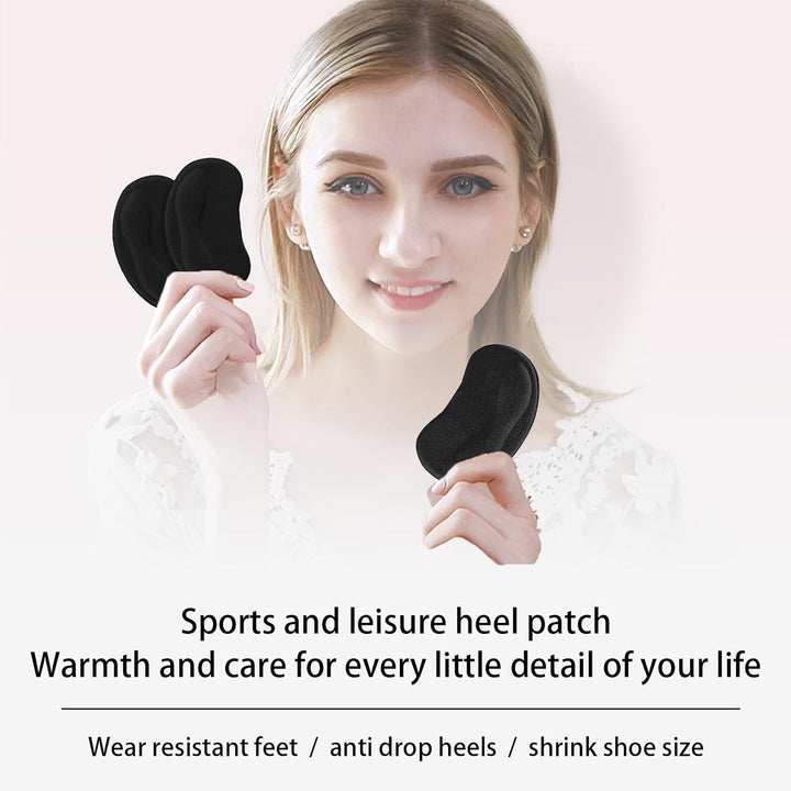 4 PCS Heel Cushion Pads,Heel Grips,Heel Grips for Ladies Shoes,For High Heels,Running Shoes Etc.Ensure That They Stay Safe in Various Activities Such as Dancing,Shopping Etc(Black)