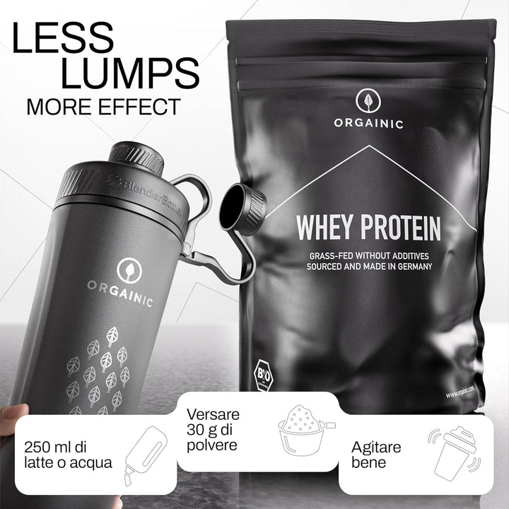 Natural Whey Protein - Organic Certified without Additives - Protein Powder from Germany - Grass Fed Whey Protein - 1000G