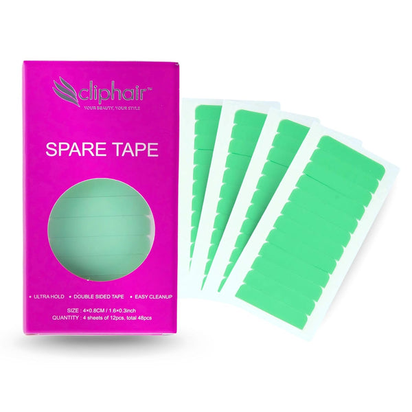 Tape Extension Tabs, Spare Tape Tabs for Hair Extensions, Pack of 48 Double Sided Hair Extension Tapes, Ultra Hold, Waterproof, Easy Clean Up