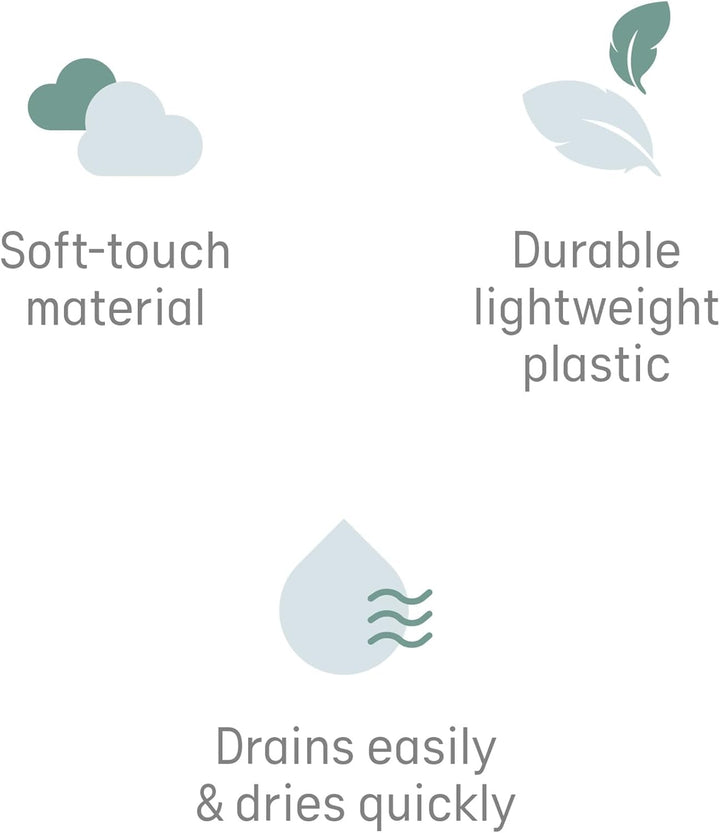 Soft Touch Baby Bath Support -Grey- Water Level Indicator, Non-Slip, Comfortable & Safe for Newborns & Infants up to 6 Months