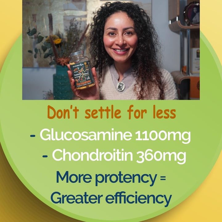Glucosamine & Chondroitin Complex – 180 High Strength Capsules – Turmeric, Ginger, Black Pepper, Rosehip, Vitamin C, Vitamins D & Vitamin K, Zinc, Manganese and Copper & Potassium for Bones and Joints