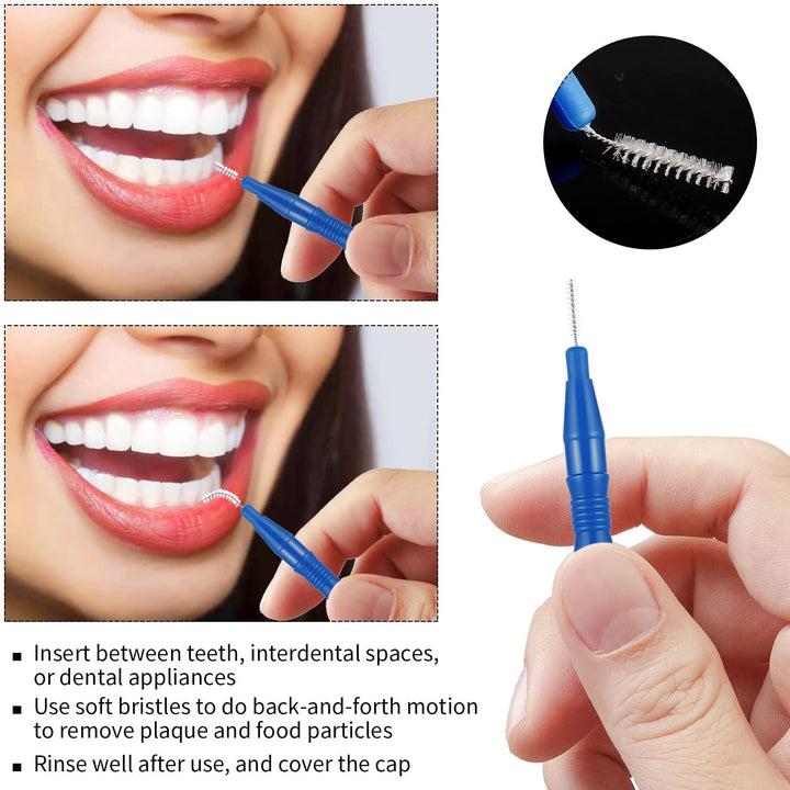 80 Pcs Interdental Brushes, Soft Dental Brushes Dental Brushes Teeth Flossing Brushes Dental Floss Brush for Cleaning Gaps between Teeth (4 Colors)