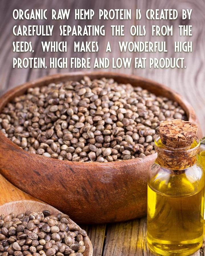 Organic Hemp Seed Protein Powder 300G by  – Raw, Plant-Based Superfood – High Protein, High Fibre, Low Fat – Vegan, Gluten-Free, Omega-3 Rich – EU Grown – Smoothies, Baking, Cooking