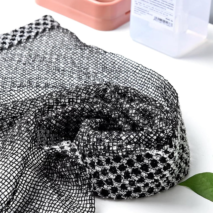 2 Pcs Japanese Back Scrubber Set, Exfoliating Shower Towel, Extra Long Exfoliating Washcloth for Men Women, Scrub Cloth for Body Cleaning and Massage (Black)