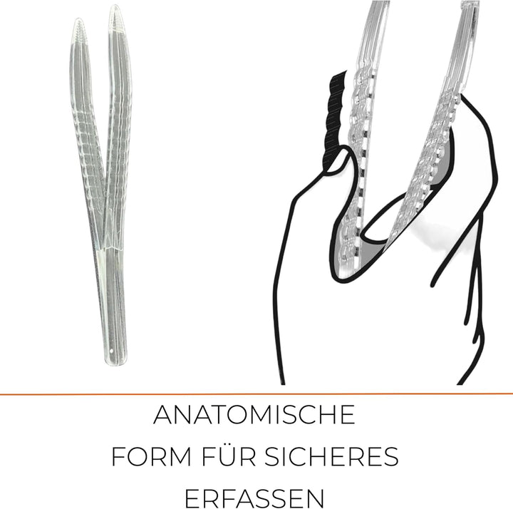 Disposable Tweezers, Sterile Crystal Clear, 125 Mm - Pack of 50 Precise & Hygienic Tweezers for Versatile Use, Disposable Product - Hygiene, Tick Tweezers, Tick Tweezers, Medical Applications