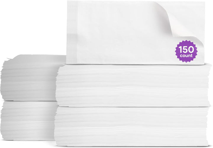 Disposable Dry Wipes for Baby and Adults, 300 Count (10 Pack) - Ultra Soft Cotton Tissue Washcloths - 7" X 13" Travel Size -