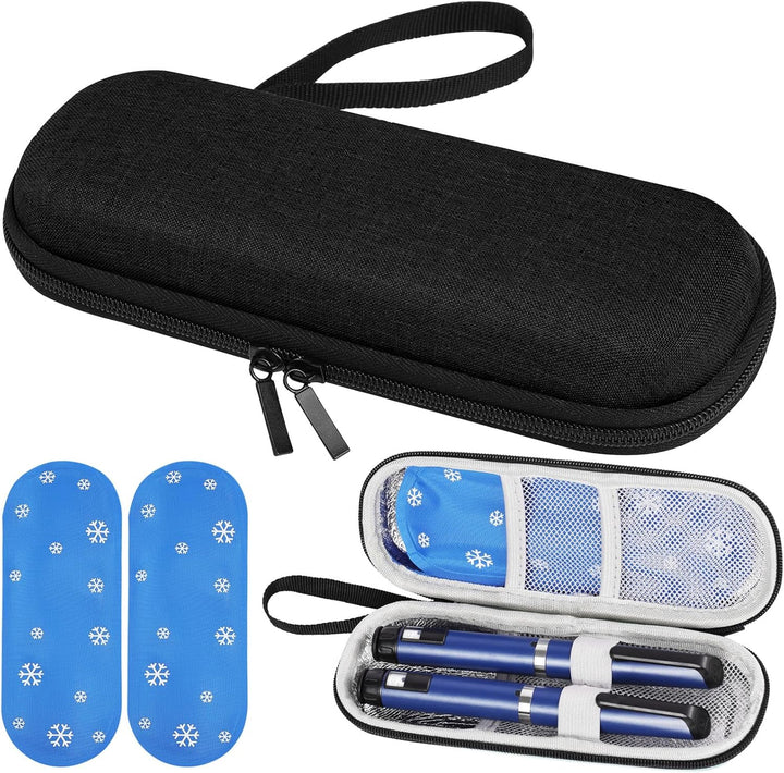 Insulin Cooler Travel Case, Medicine Cooler for Travel Insulin Case with 2 Ice Pack, Diabetic Supplies Insulin Pen Case, Diabetic Small Storage Travel Pack, Portable Insulin Travel Case