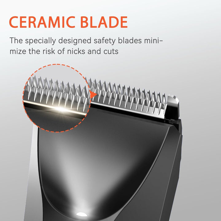 Manscape Body Hair Trimmer Men, Electric Razor for Pubic Hair, Ball Shaver with Stored Case, IPX7 Waterproof Body Groomer for Private Parts (Black)