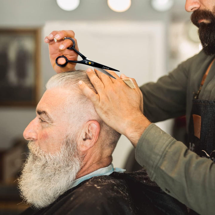 Professional Hairdressing Scissors for Barbers & Hairdressers 6" Stainless Steel Hair Cutting Scissors for Men & Women (Black)