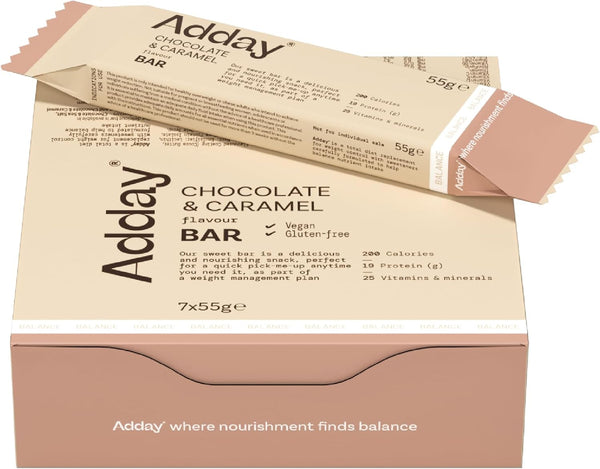 - Low Calorie, High Protein Total Diet Meal Replacement Bar - Chocolate and Caramel - Gluten Free, Vegan Friendly and Halal - 100% Nutritionally Complete with Fibre, Vitamin D, Iron and More