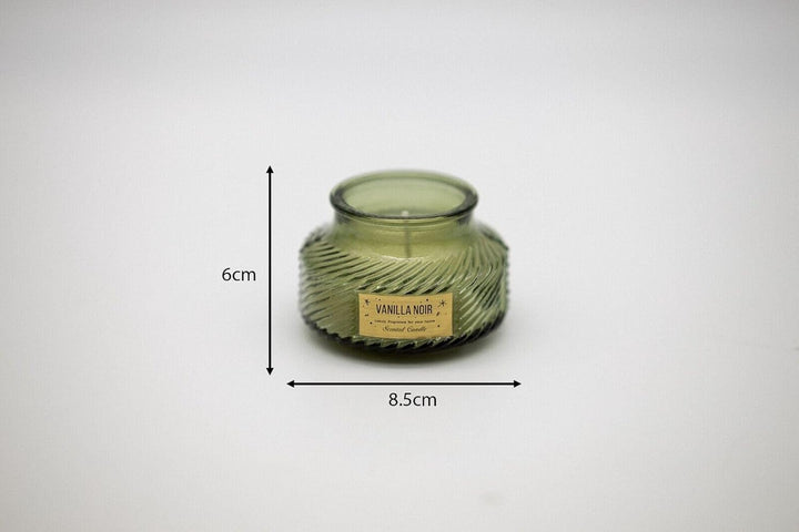 Marco Paul Green Scented Candles Ribbed Jar - Vanilla Noir Scent Long Burning Home Decoration - Candles Gifts for Women Scented Candle for Christmas Decoration - Jar Candle for Aromatherapy Relaxation