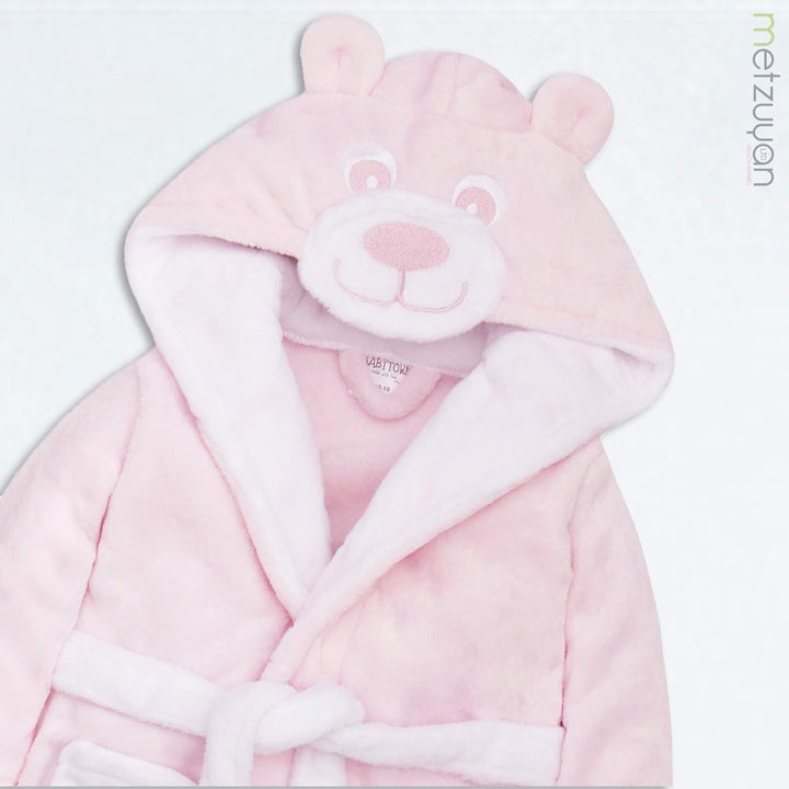 Baby Boys & Girls Teddy Bear Novelty Hooded Dressing Gown with Pockets and Ears