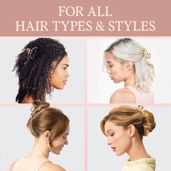 Metal Hair Clips for Women - Durable & Elegant Metal Claw Clips, Perfect for Everyday Use & Special Occasions | Ideal Gifts for Women - Gold, 1 Pc